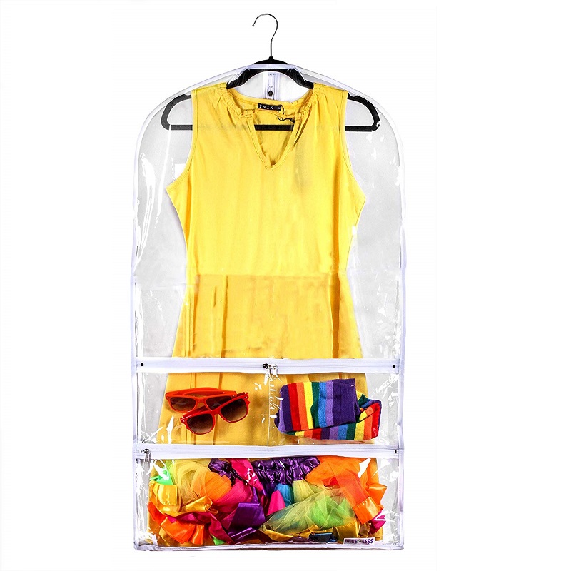 SGW12 Търговия PVC Clear Dance Costume пластмасови торбички за облекло с джобове