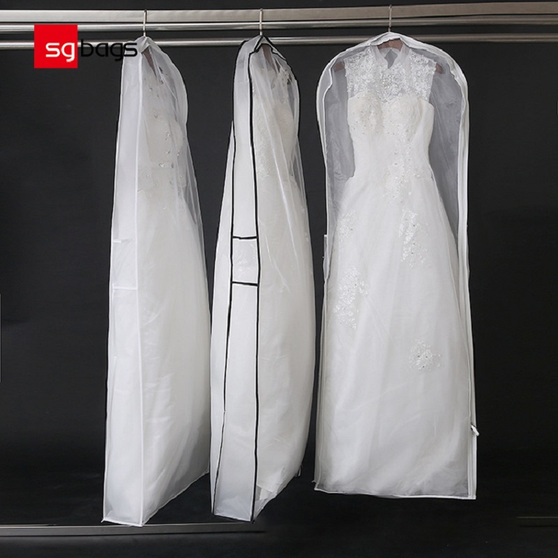 SGW08 2020 Персонализирана екстра дълга булчинска дишаща рокля, покриваща чанта за дрехи за сватбена рокля